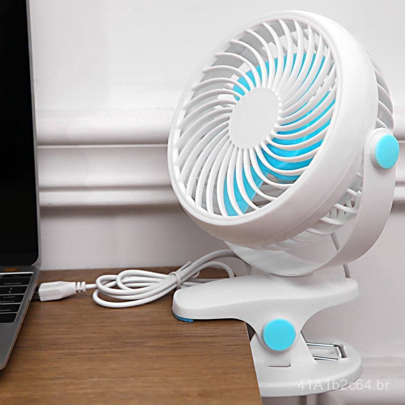 Ventilador USB mini, pequeno ventilador elétrico, compacto e silencioso, adequado para casa, escritório, dormitório de e