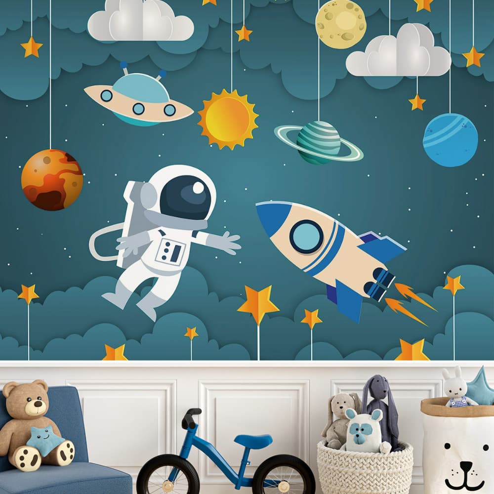 Papel De Parede Adesivo Personalizado Infantil Para Menino - Coleção Aventura