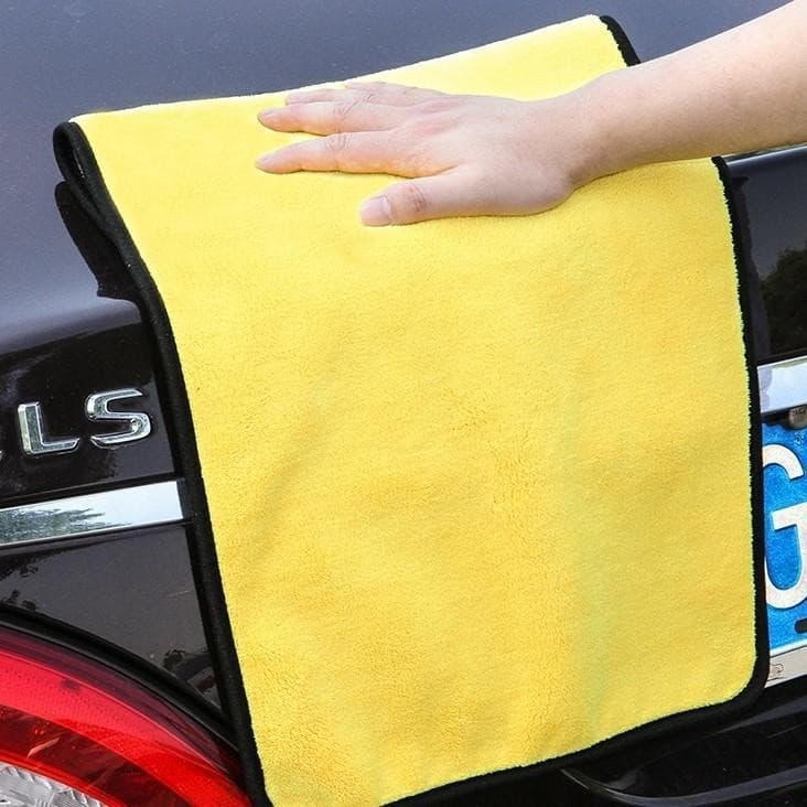 Toalha de limpeza de carro multifuncional absorve água engrossado pano de limpeza de carro sem fiapos dupla face Coral v
