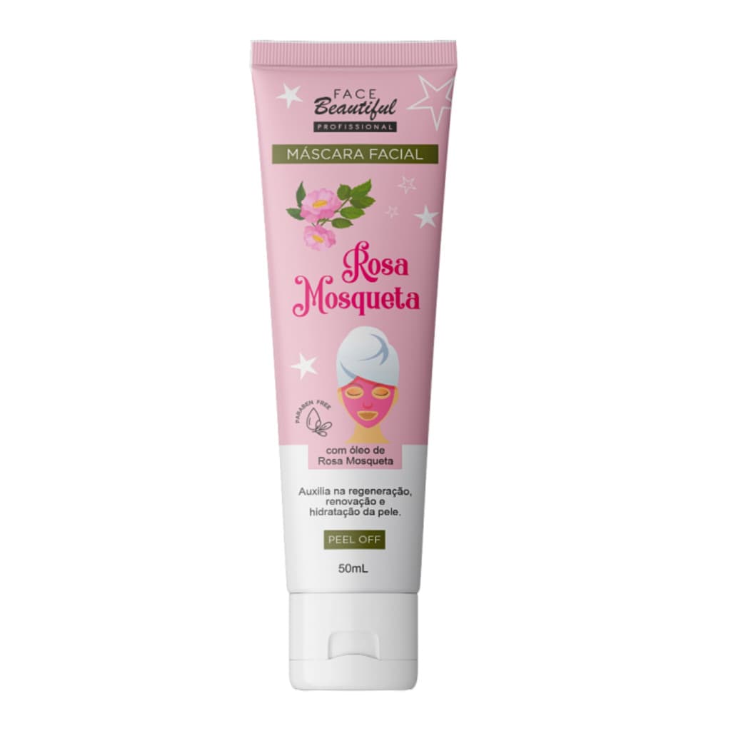 Máscara Facial Peel Off Rosa Mosqueta 50ml Hidratante Face Beautiful