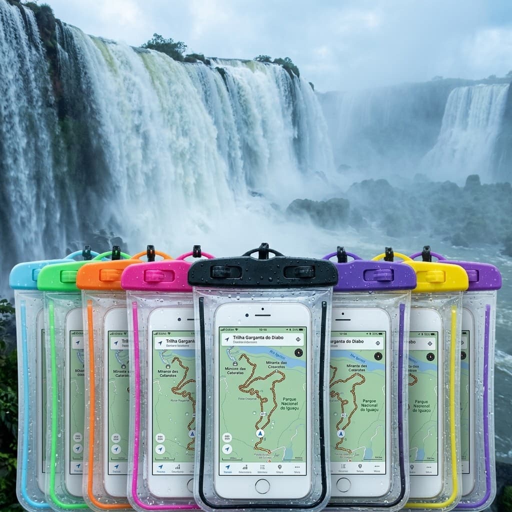 Capa Prova Dágua Celular Universal Para Tirar Fotos No Mar E Cachoeira Com Cordão