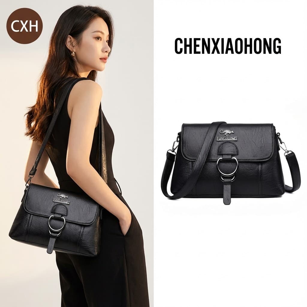CHENXIAOHONGBolsa de senhora a tiracolo/de ombro, simples e elegante, em pele PU.