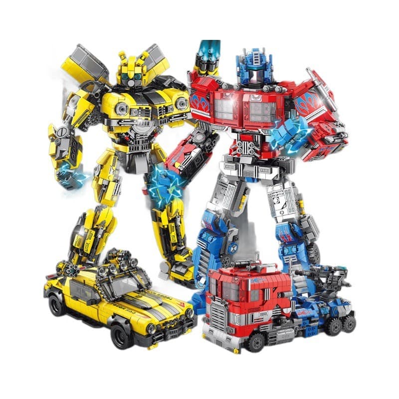 【ROBO】Kit Robô Montagem 2 em 1 Transformável Veículo Educativo Infantil Coleção