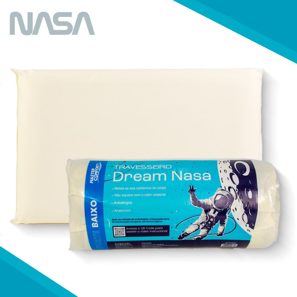 Kit 2 Travesseiros Nasa 100% Viscoelástico Espuma Ortopédico Antialérgico Conforto Cervical Oferta