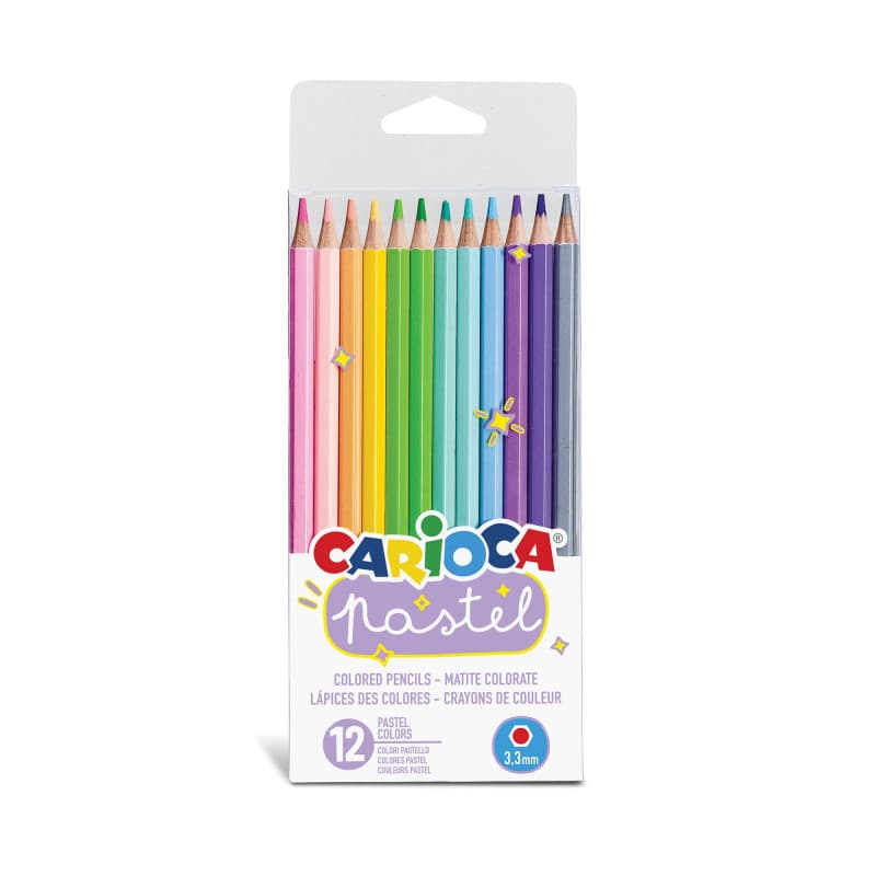 Lápis de Cor 12 Cores Pastel Carioca