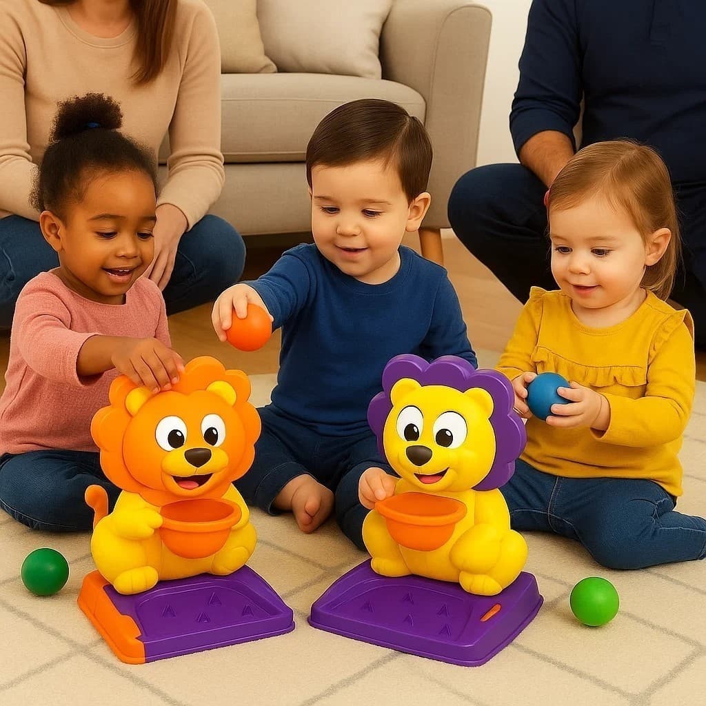 Cesta Basquete Infantil Leão com Bola Marcador Pontos Brinquedo Esportivo Criança