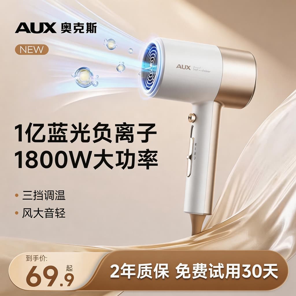 Aox secador de cabelo doméstico alto vento íon negativo cuidados com o cabelo luz Sonic secagem rápida secador de cabelo
