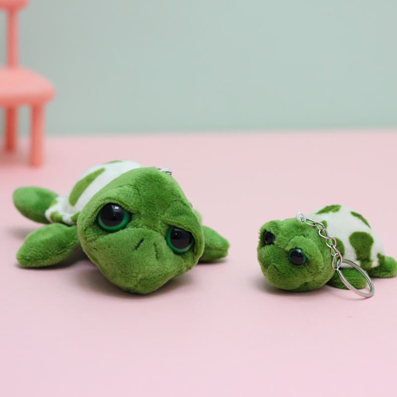 Bonito tartaruga brinquedo de pelúcia boneca pequena tartaruga do mar boneca grande olho tartaruga chaveiro pingente men