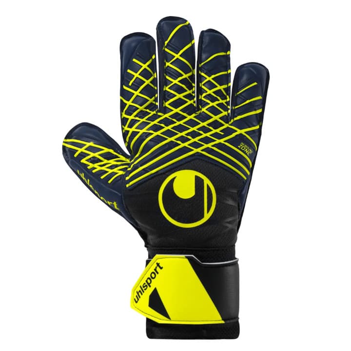 Luva De Goleiro Uhlsport Prediction Soft Pro - Azul Marinho e Amarelo