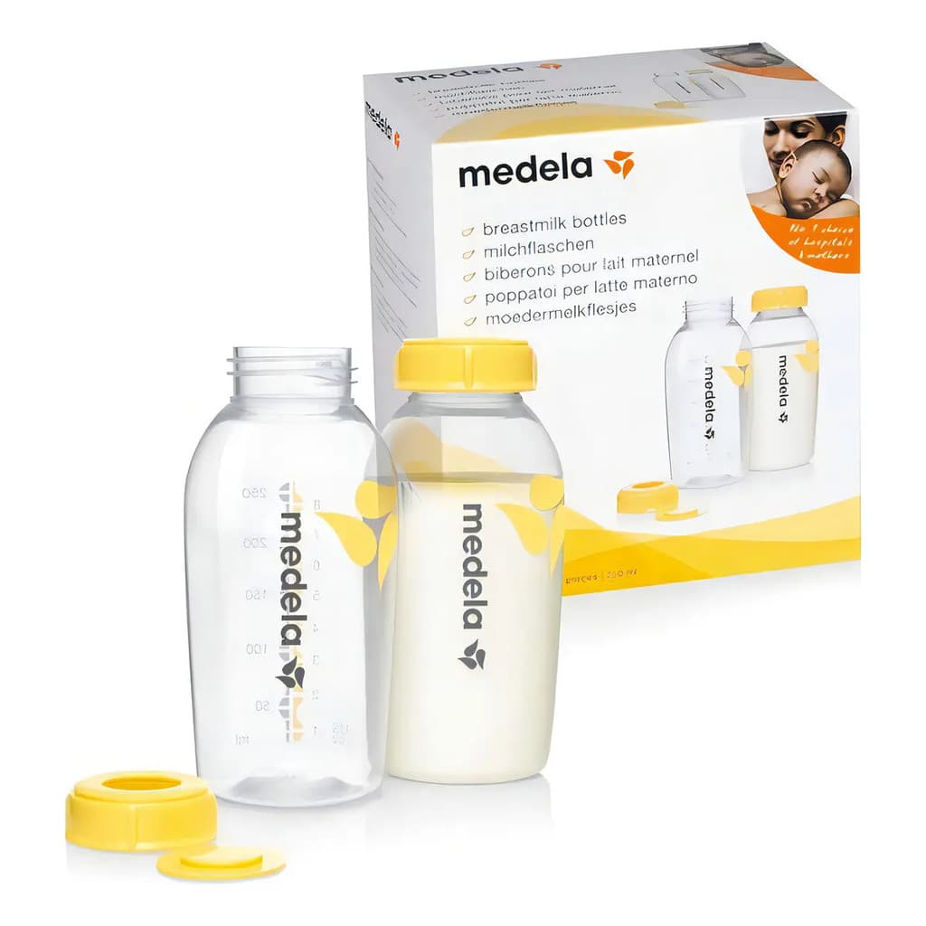 Kit 2 Potes Frascos De Armazenar Leite Materno Medela 250ml Cor Amarillo