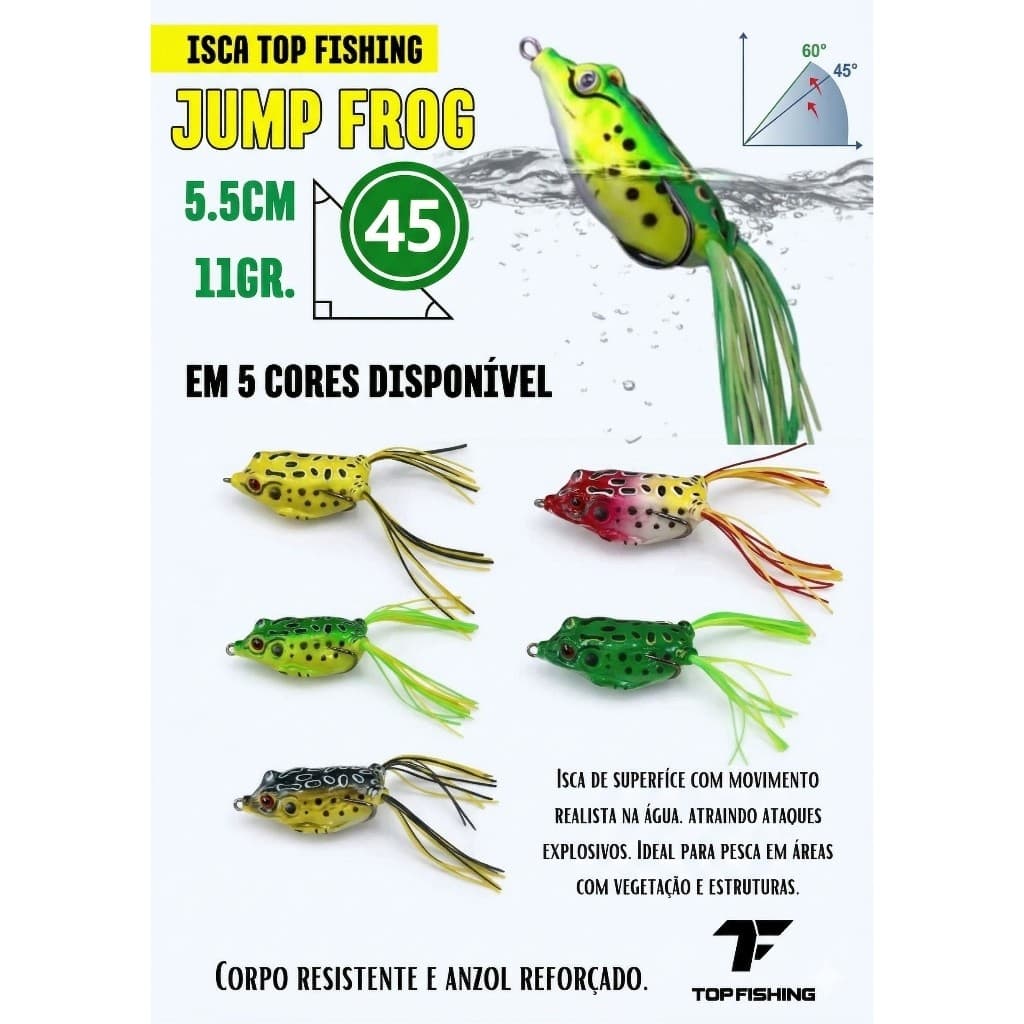 Isca Artificial Top Fishing Sapinho Frog 5,5cm 11g Anzol Duplo Para Pesca Traíra Dourado Tucunaré