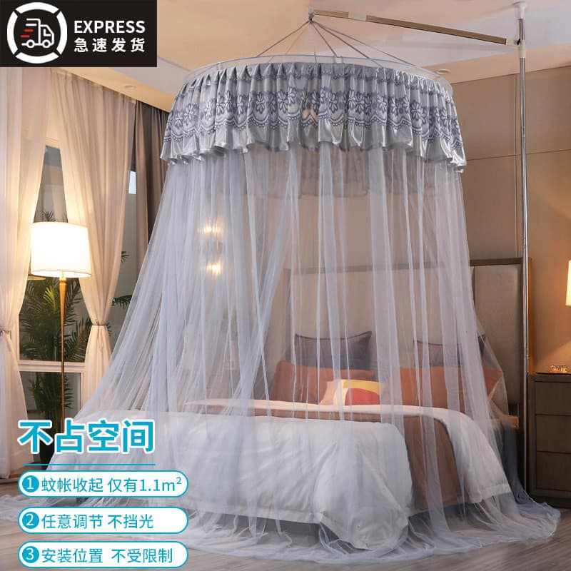 2024 novo estilo doméstico mosquiteiro estilo teto pendurado cúpula piso estilo princesa criptografado engrossado cama m