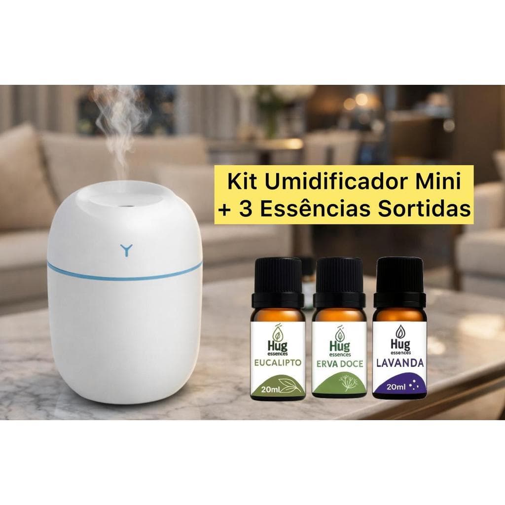 Umidificador Ultrassônico ou Egg Mini+ Essencias Sortidas Usb Tipo Madeira Difusor De Aroma