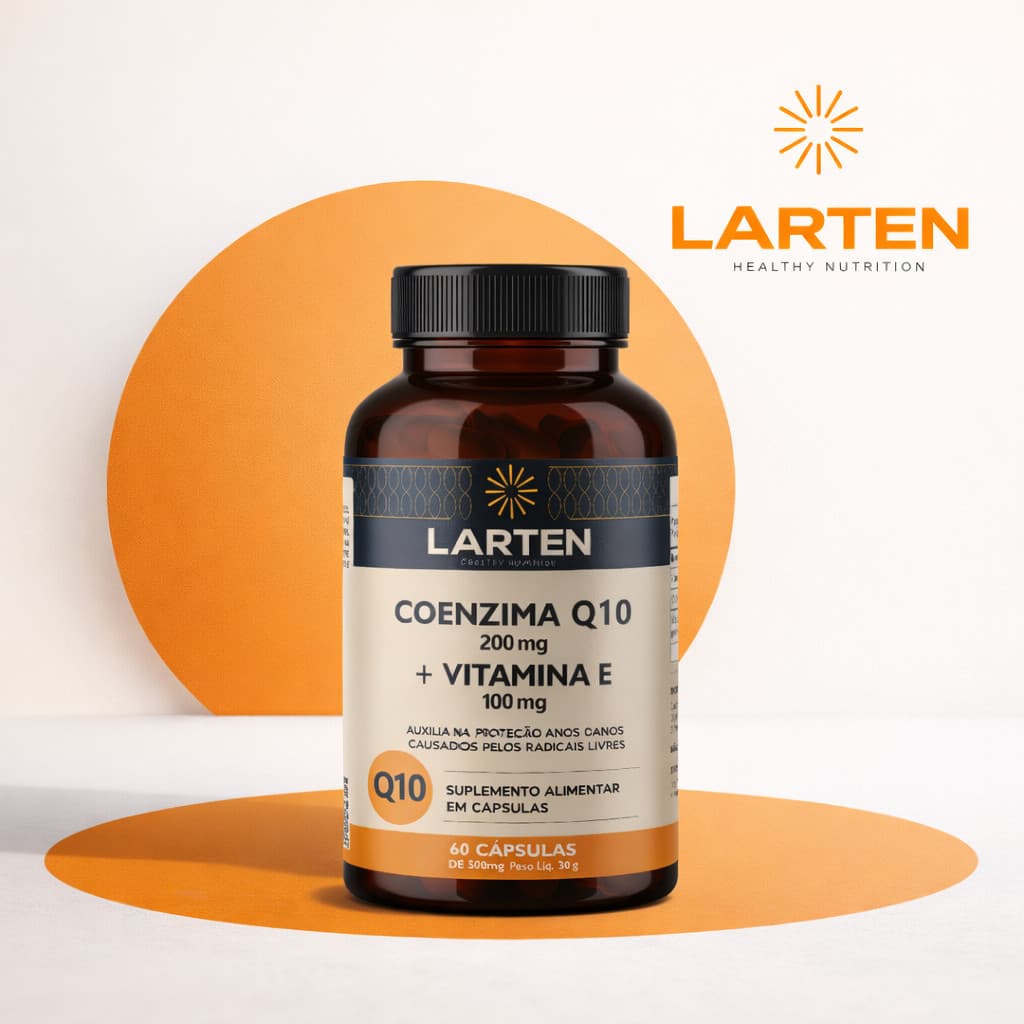 Coq10 Vitamina E 60 Cáps Energia Antioxidante Larten  Sem Sabor