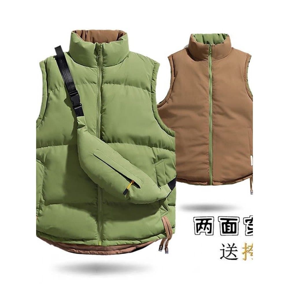 Desconto de marca dupla face para baixo colete de algodão das mulheres dos homens outono inverno exterior Wear engrossad