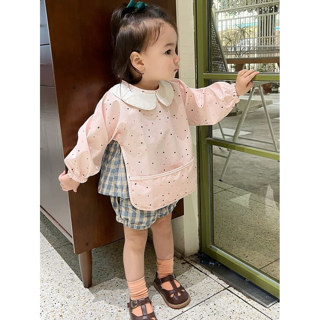 Ins novo macacão de bebê à prova d'água de corpo inteiro, manga comprida, fofo, antidesgaste, à prova d'água, babador pa