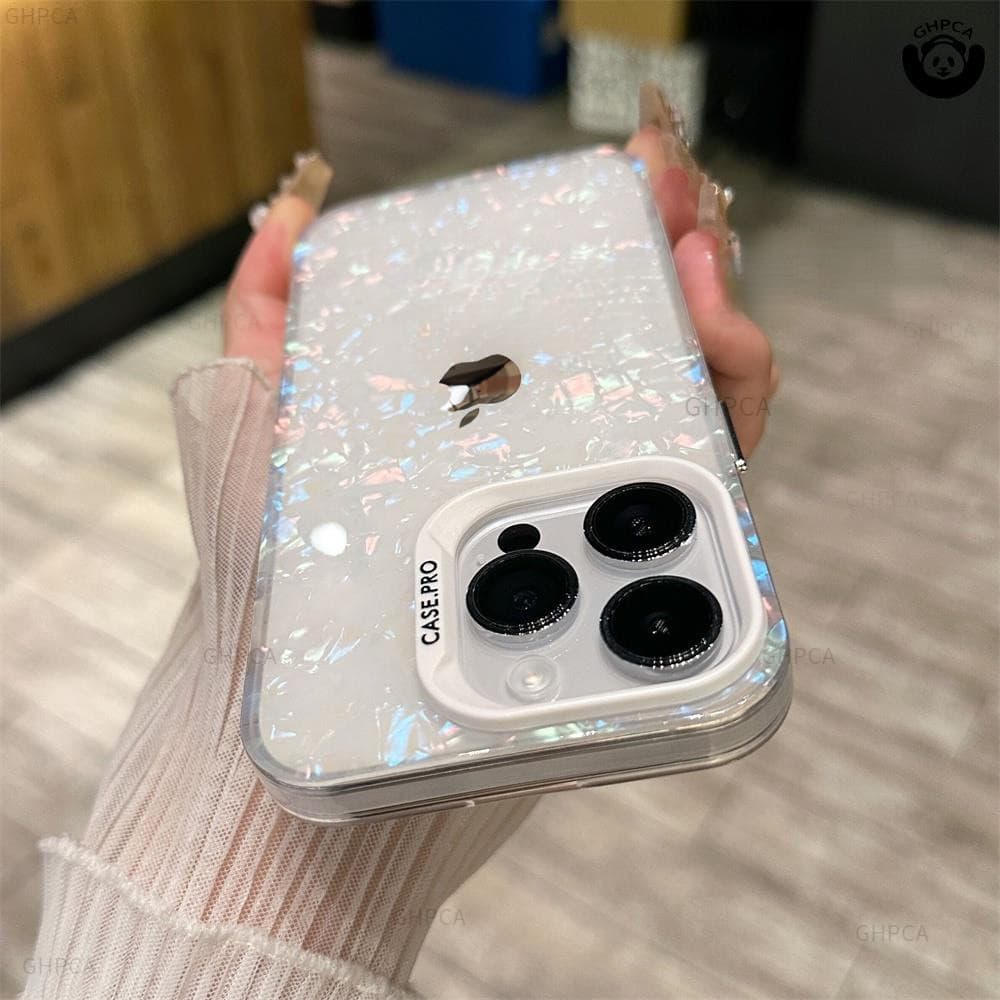 Textura de Concha Capa Capinha Para iPhone 7 8 14 15 Plus 11 12 13 16 17 Air Pro XS Max SE XR Normal Logo Metal Grátis