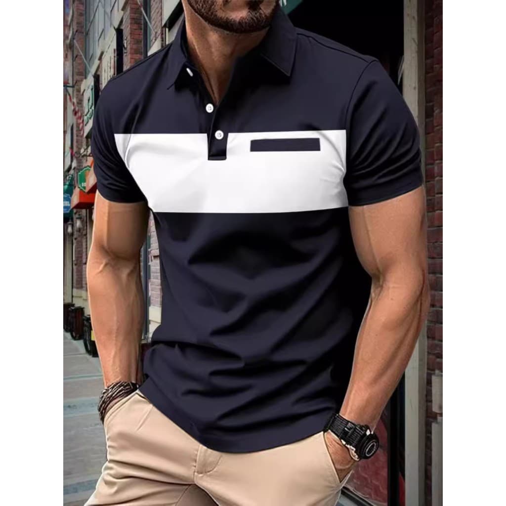 Camisa Polo Casual Masculina De Verão 2024