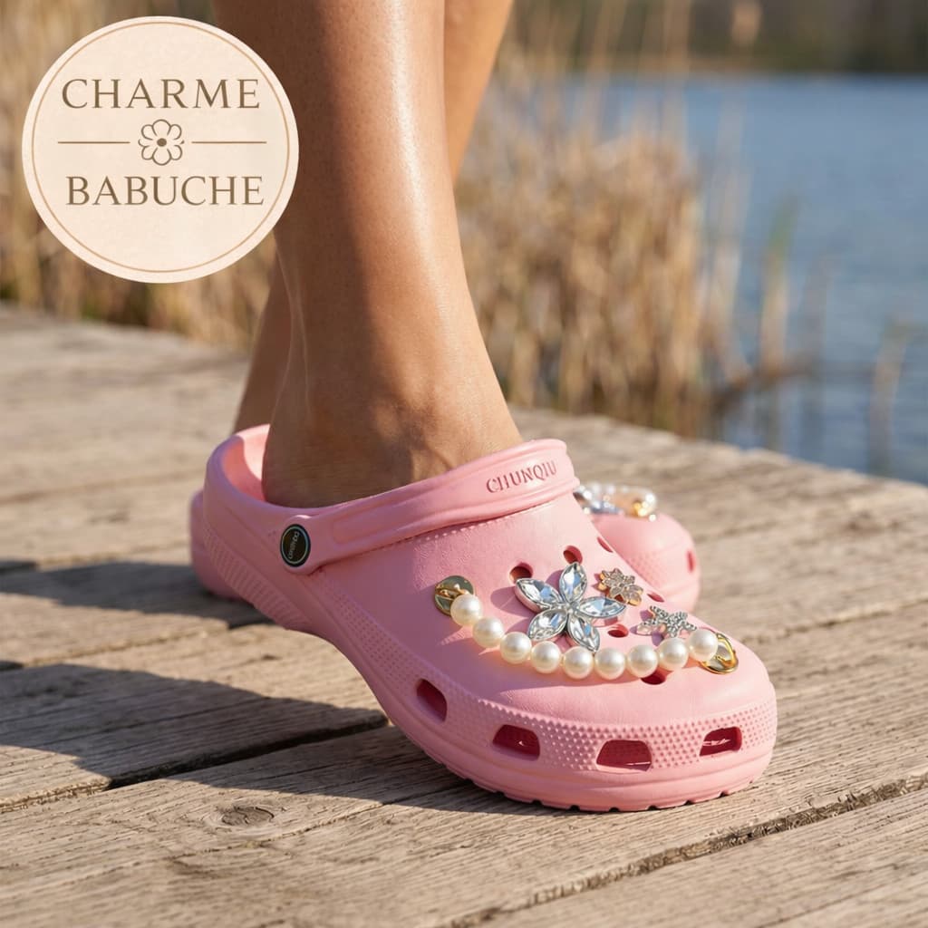 Calçado Babuche Feminino Prático para o Dia a Dia + Pins Decorativos