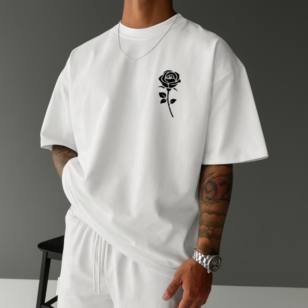 Camiseta Streetwear Floral Unissex 100% Algodão Estilo Urbano Envio Imediato no Mesmo Dia