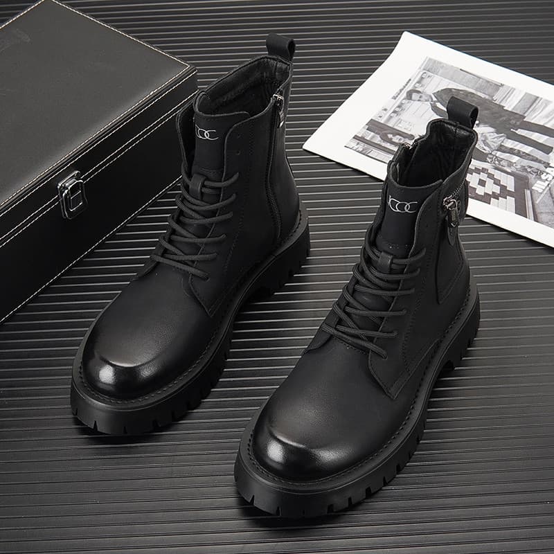 Botas Martin de sola grossa masculinas 2026 novo estilo na moda botas de aumento interno ferramentas masculinas botas cu