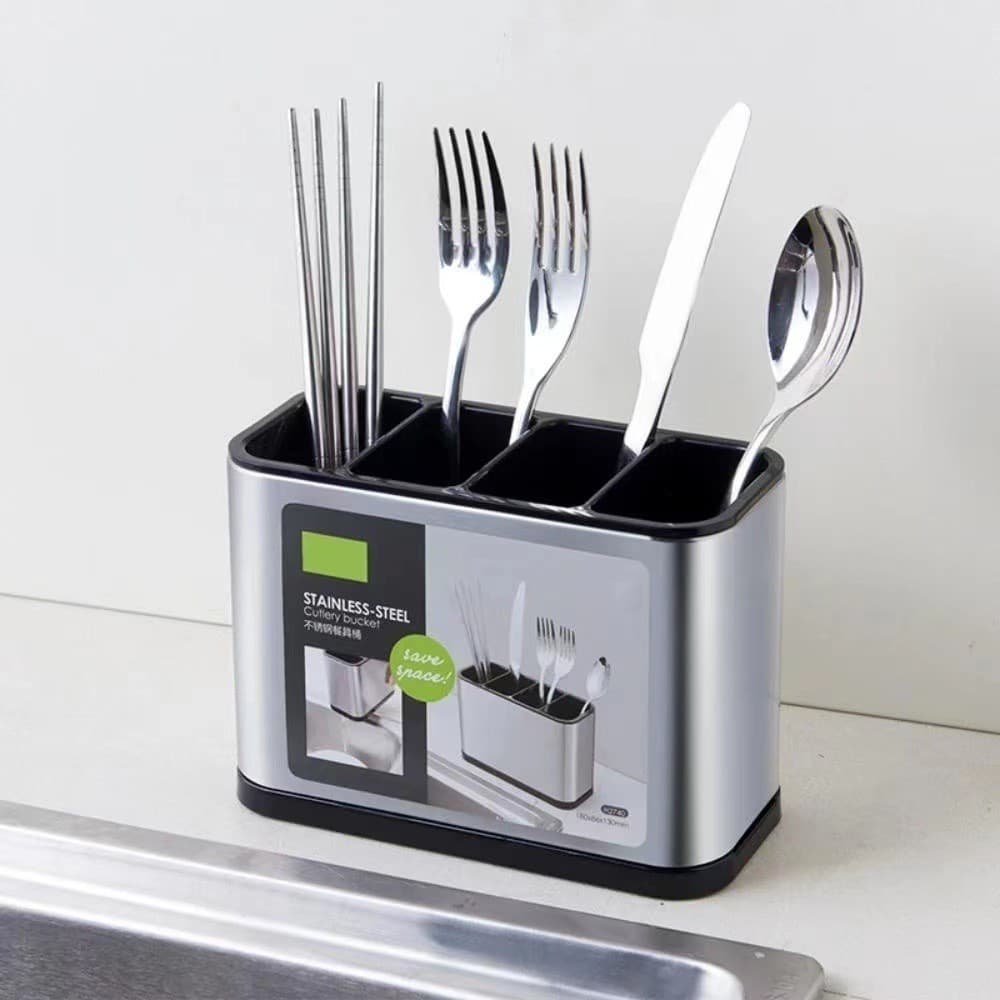 Porta Talheres Aço Inox Escorredor Garfo Colher De Pia Cozinha Porta Talher Pronta Entrega