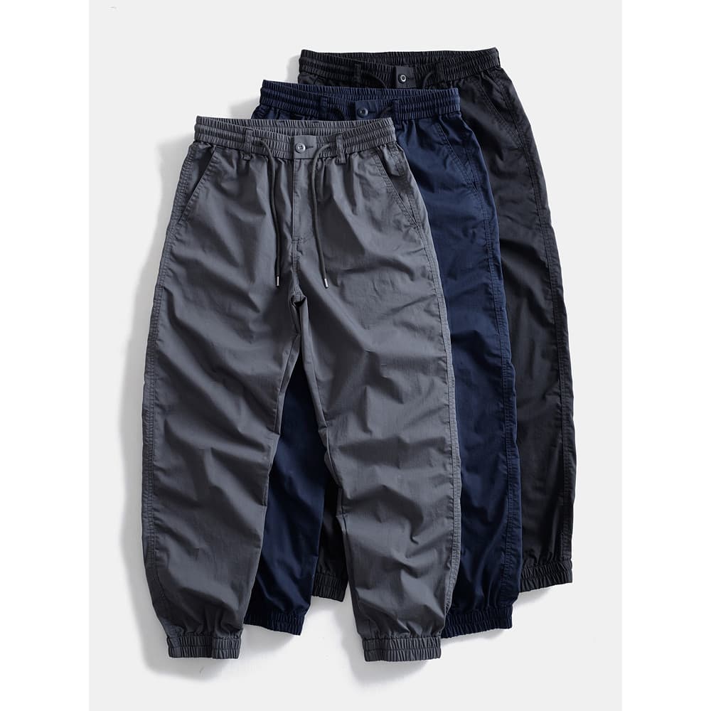 Leve respirável primavera verão estilo japonês Leggings soltas macacão de secagem rápida cintura elástica perna reta cal