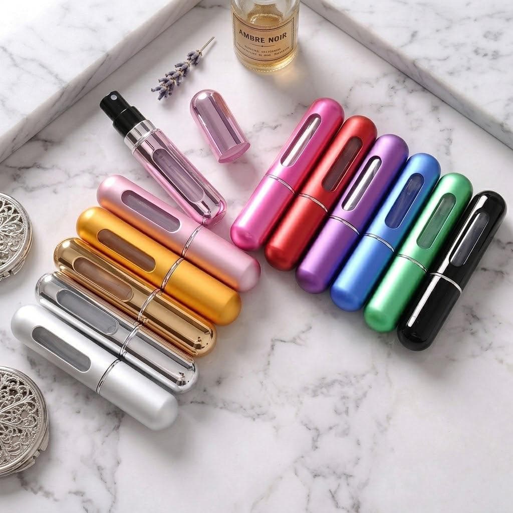 Kit 3 Mini Porta Perfume Recarregável 5ml Spray Atomizador de Bolso Portátil Viagem Não Vazamento Pronta Entrega