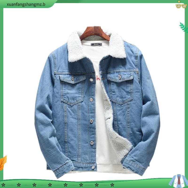 Jaqueta Jeans Masculino Forrada com Albaca ,Casacos de inverno Jeans