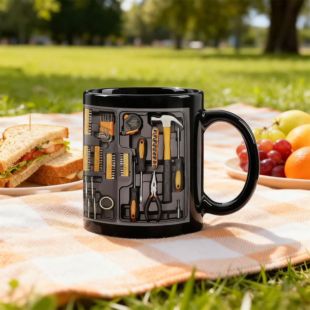 Caneca De Caixa De Ferramentas Mecânica Feita À Mão Elegante Xícara De Café Presente Para Amantes
