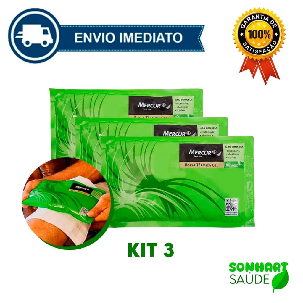 Kit 3 Bolsa Térmica Em Gel Não Congela Tamanho M Mercur Maleável