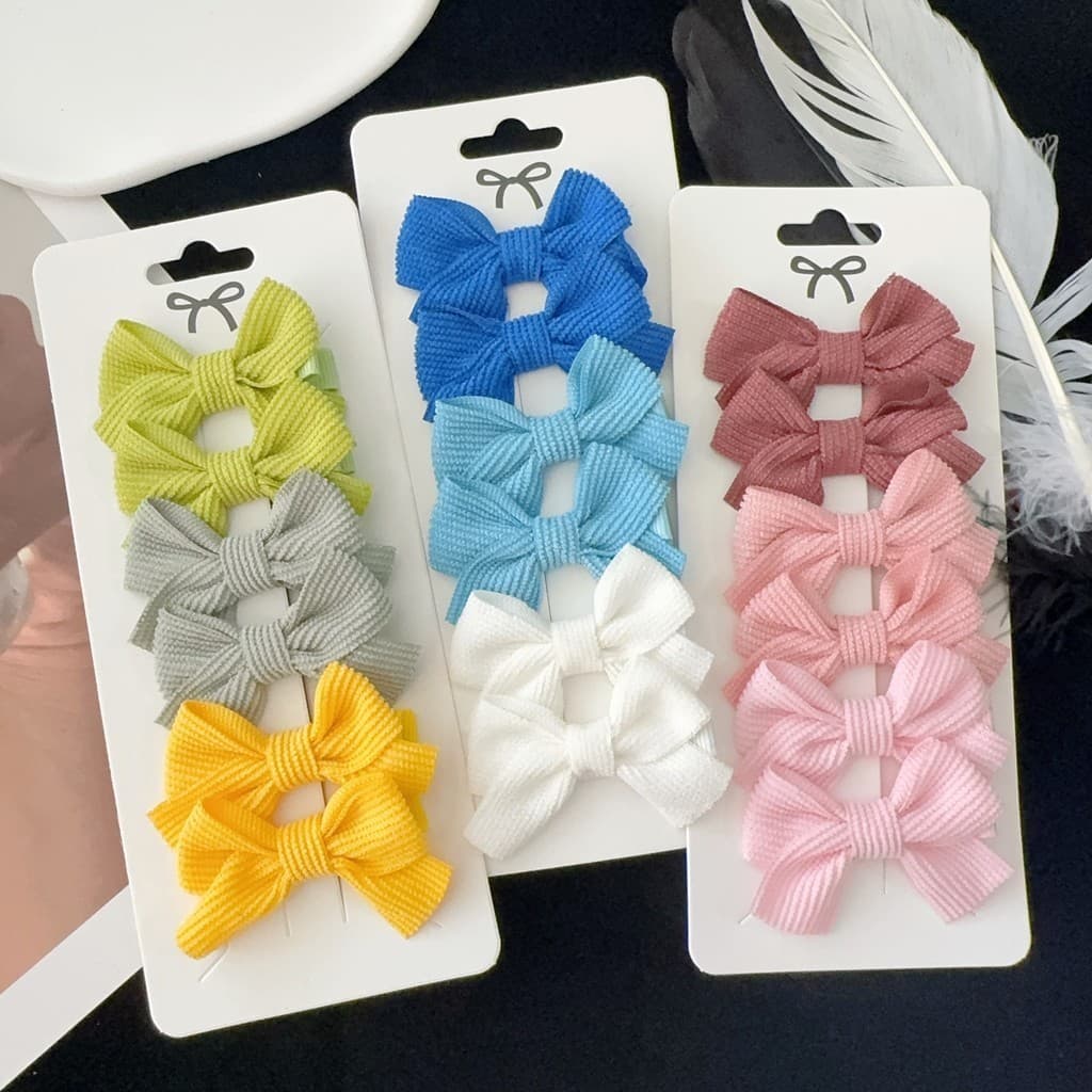 Grampos De Cabelo Com Laço De Fita De Gorgorão Para Crianças 6 Unidades/Conjunto Colorful Feitos À Mão Meninas Acessóri