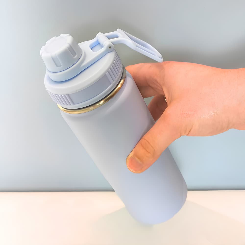 Garrafa Térmica 780ml em Aço Inox com Alça e Bico – Mantém Gelado por Mais Tempo | Azul Ciano