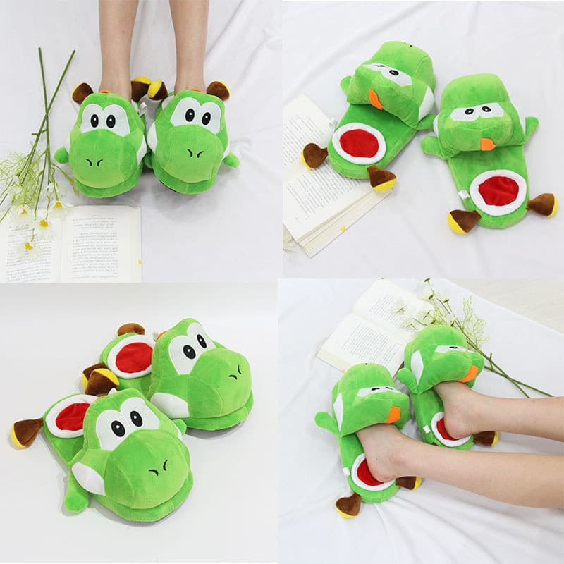 28cm Nintendo Games Periférico Super Mario Bros Yoshi Dragon Slippers Sapatos De Pelúcia Homens Mulheres Em Casa De Inve