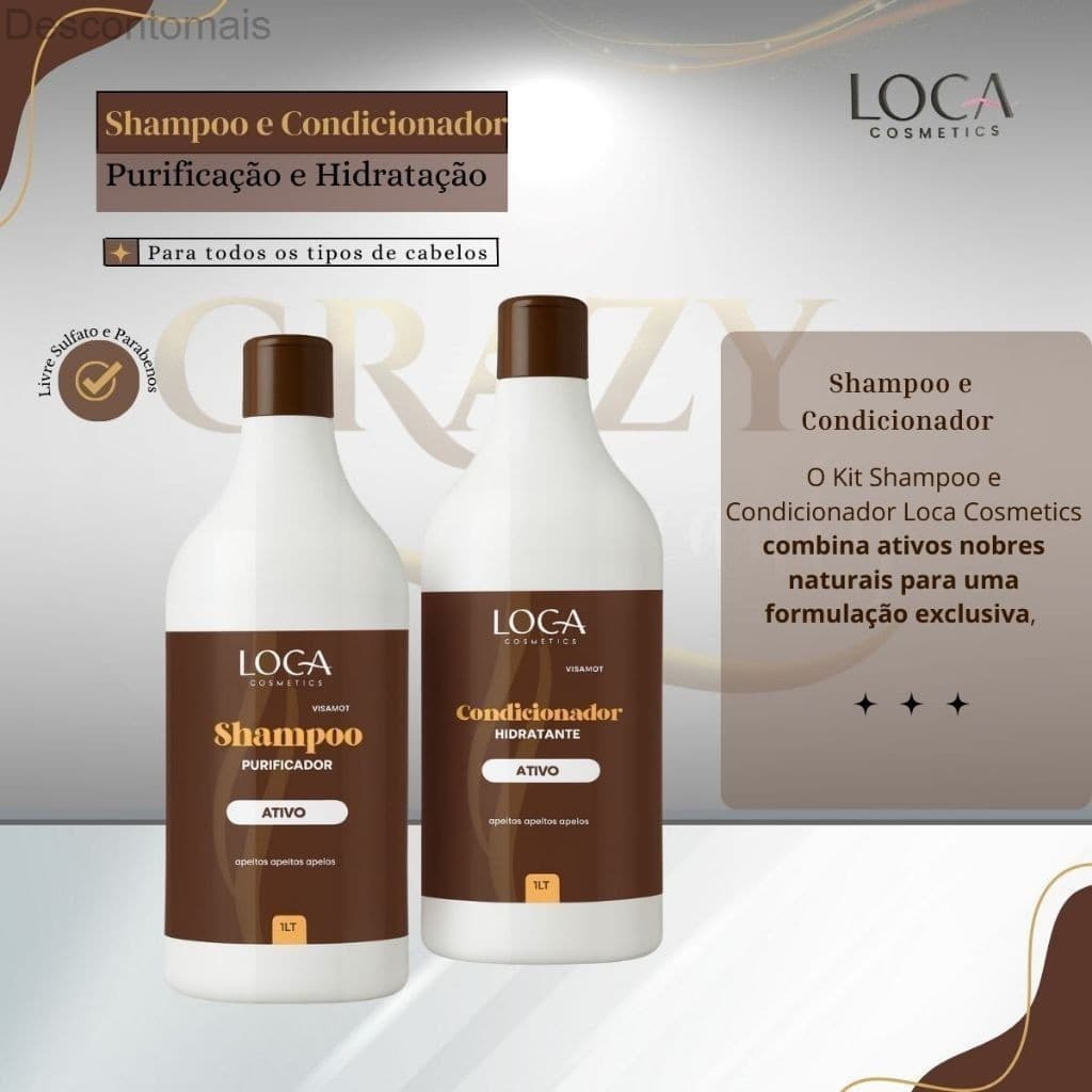 Kit Shampoo + Condicionador 1L - Loca CosmeticsCET5