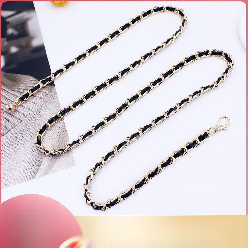 Corrente de cintura feminina verão combinando saia na moda ins estilo terno decorativo cinto fino moda corrente tecelage