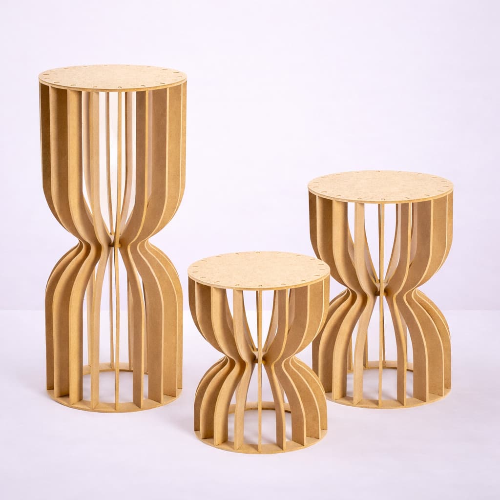 Trio Mesa Festa Ampulheta Lançamento Enfeites Decorações Mdf