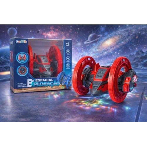 Carrinho Espacial Infantil Luzes Coloridas Musica Rotacao 360 Graus Divertido Radical