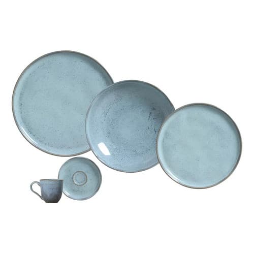 Aparelho De Jantar 30 Peças Porto Brasil Cerâmica Stoneware Azul Bio Breeze
