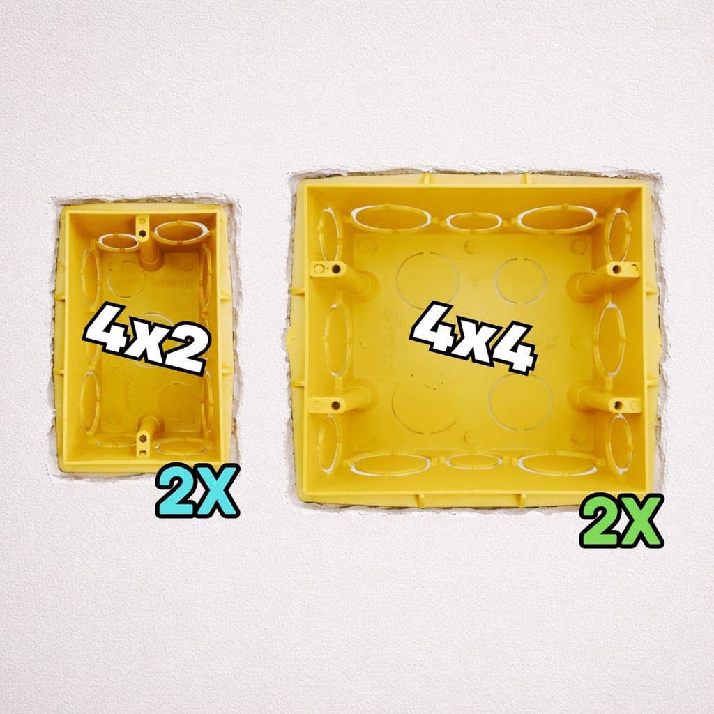 KIT Caixas de Luz Embutir 4x2 e 4x4 – Instalação Elétrica Residencial | Total 4 Unidades