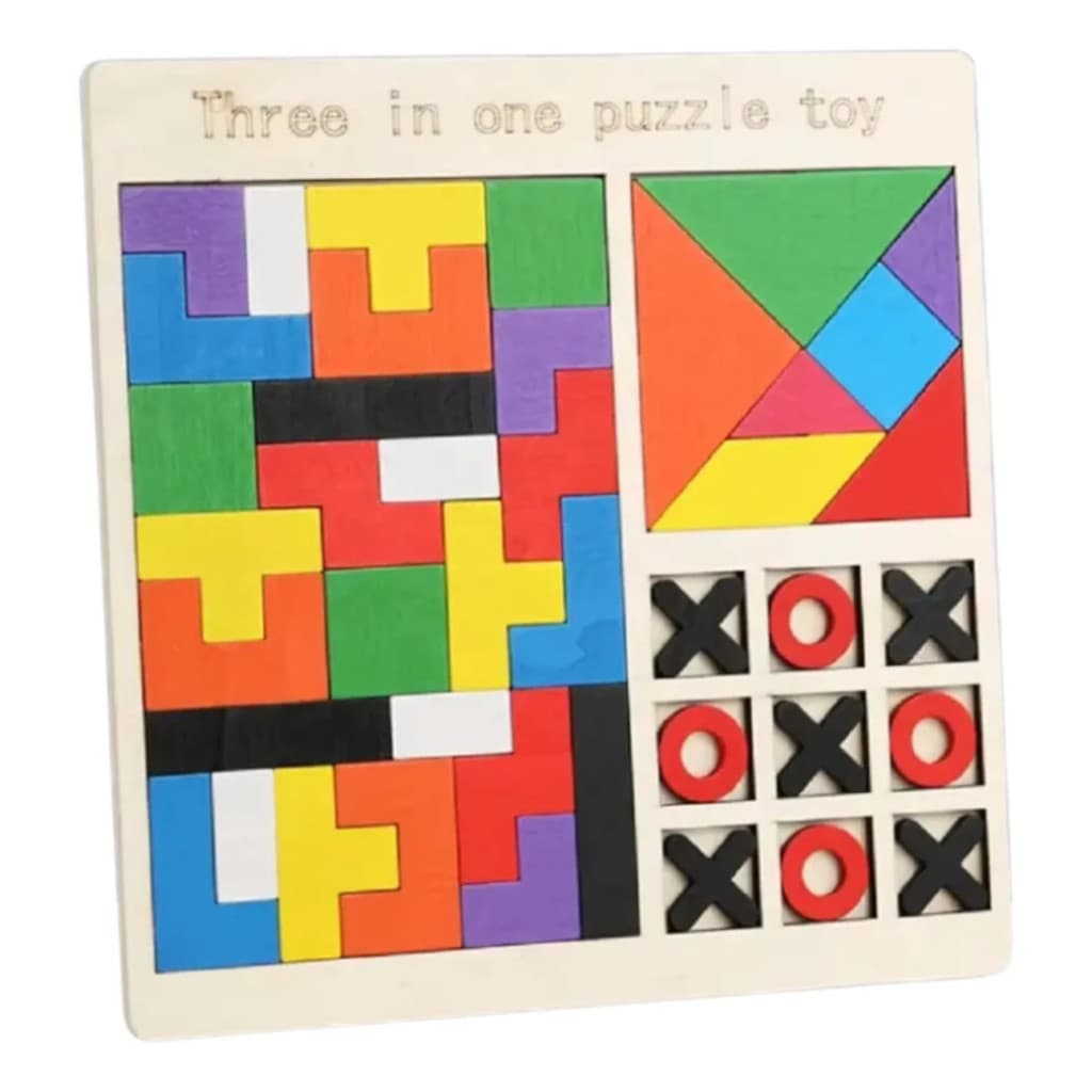 Brinquedo Educativo Infantil Montessori Tetris Jogo da Velha