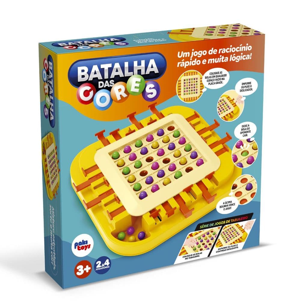 Jogo Tabuleiro Batalha das Cores Raciocínio Ráido Estratégia