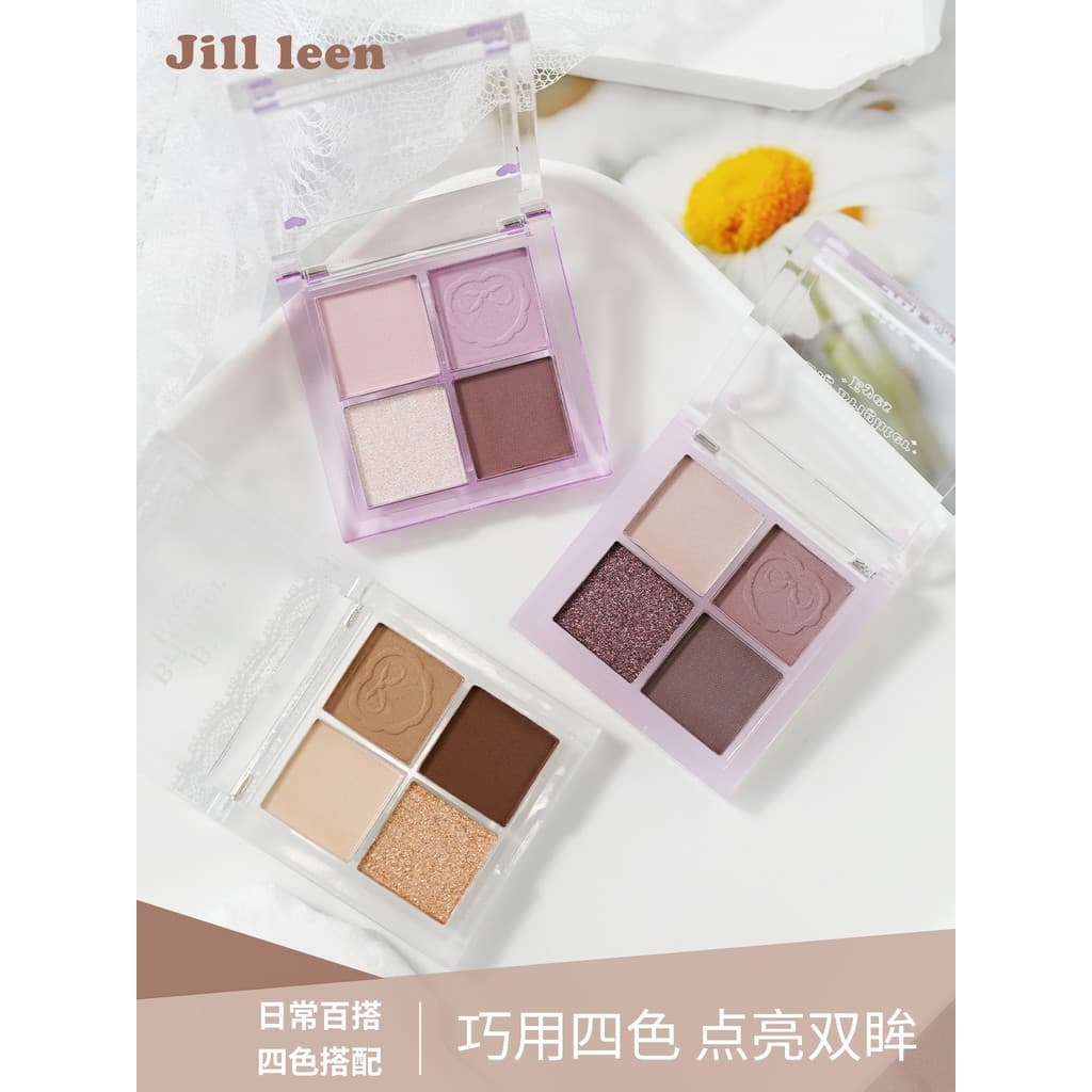 JILLLEEN Nova Mini Paleta de Sombras de Quatro Cores Portátil Cor Terra Pérola Glitter Fosco Diário Iniciante Maquiagem