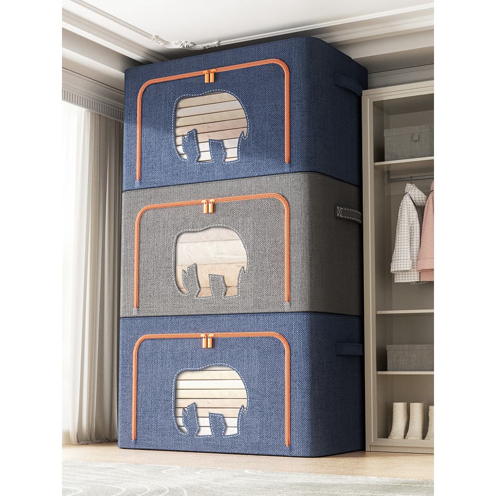 Caixa de armazenamento de roupas guarda-roupa doméstico caixa de roupas arrumado sazonal novo artefato dobrável Baina ce