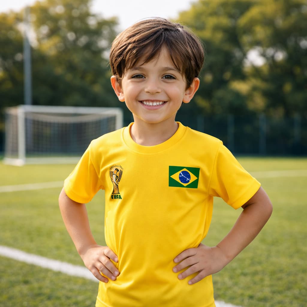 Camiseta Neymar Jr Infantil Brasil Nº 10 Amarela Camisa Futebol Menino Copa Brasil Seleção Brasileira Molekada Ney 10