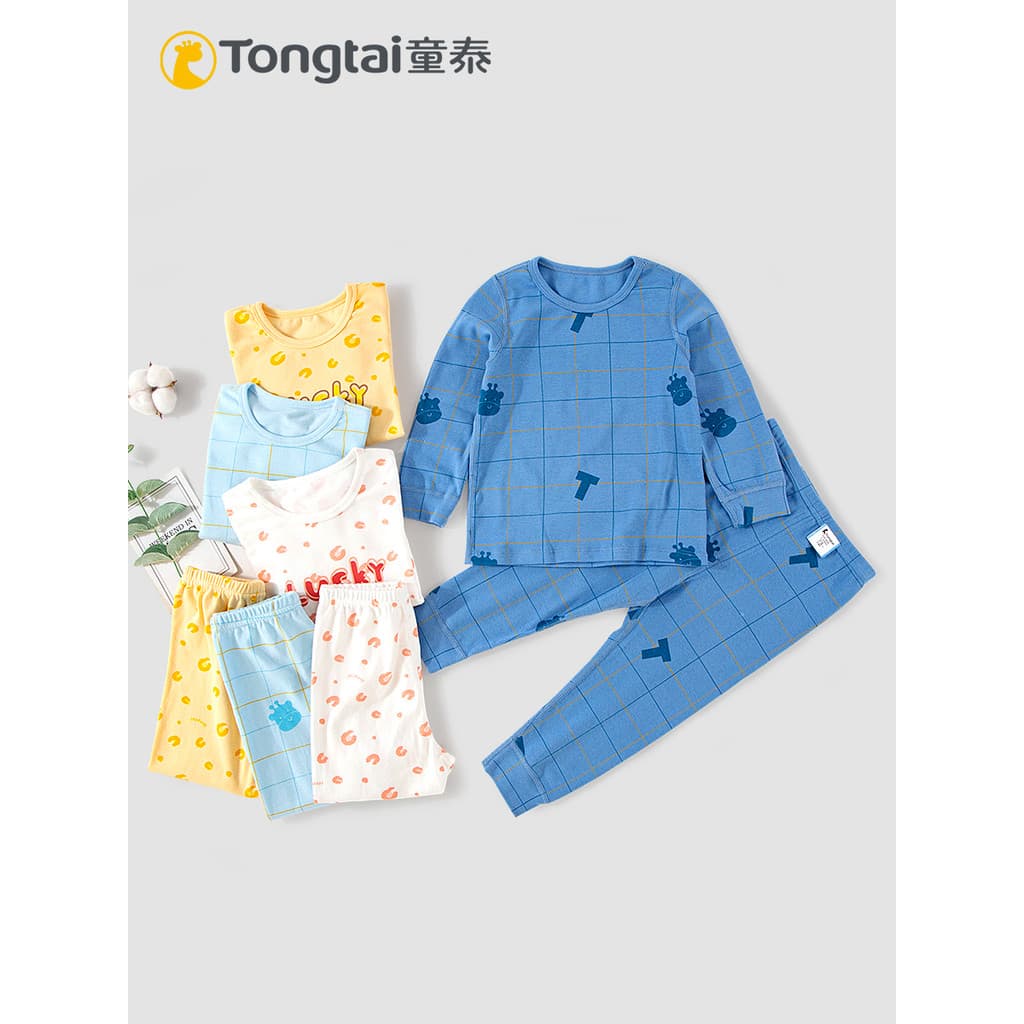Tongtai conjunto de Homewear infantil outono inverno Modal masculino feminino quente roupas de outono calças compridas r