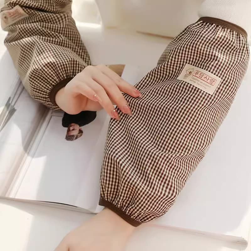 Moda clássica manga xadrez masculina feminina manga solta anti-sujeira resistente ao desgaste adulto outono inverno trab