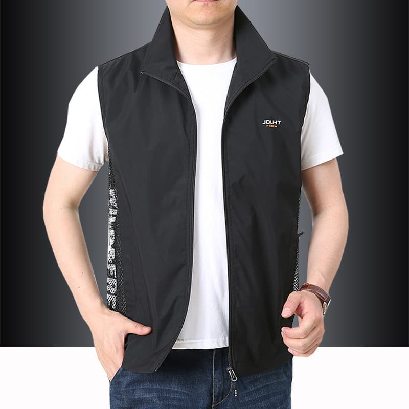 Colete masculino primavera outono fino de secagem rápida colete de pesca Casual respirável colete jaqueta ao ar livre mo