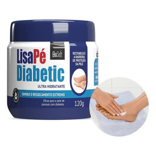 Creme Ultra Hidratante Lisa Pé Diabetic 120g Biosoft Diabete Lisa Pe Diabetic - Pote