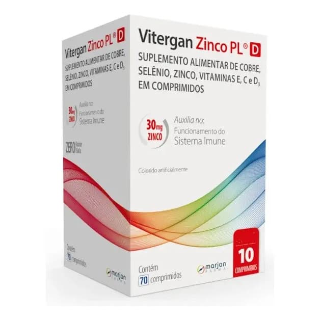 Vitergan Zinco Pl D C/70 Comprimidos Vitaminico E Mineral Sabor Without Flavor